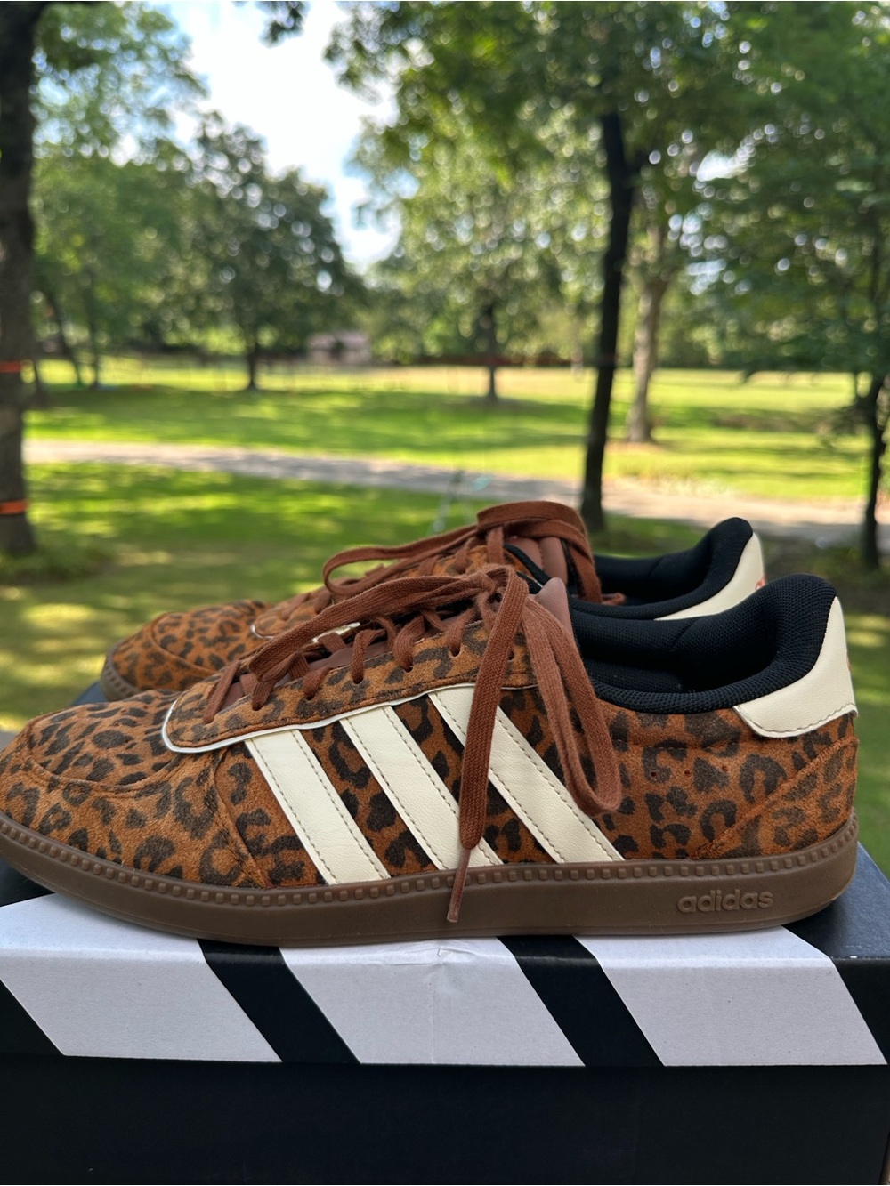 adidas Leopard Print Brown and White Women's Sneakers